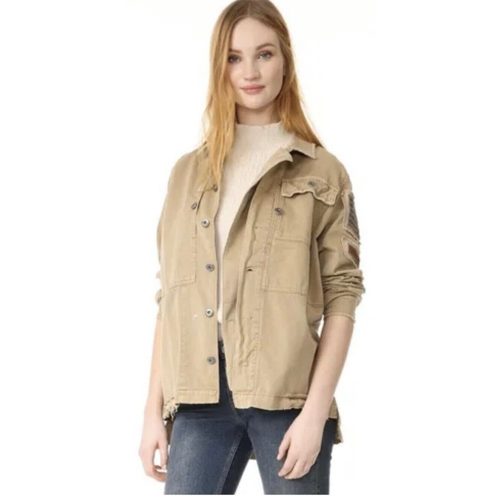 Free People Utility Oversized Military Jacket Shacket Size Small - Picture 3 of 13